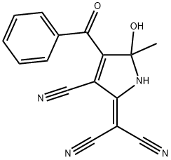 2-(4-BENZOYL-3-CYANO-5-HYDROXY-5-METHYL-1,5-DIHYDRO-2H-PYRROL-2-YLIDEN)MALONONITRILE Struktur