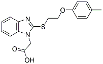 (2-([2-(4-METHYLPHENOXY)ETHYL]THIO)-1H-BENZIMIDAZOL-1-YL)ACETIC ACID Struktur