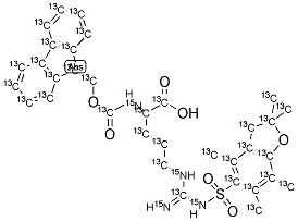 FMOC-ARG(PBF)-OH [U-13C-15N] Struktur