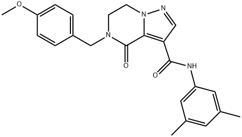 N-(3,5-DIMETHYLPHENYL)-5-(4-METHOXYBENZYL)-4-OXO-4,5,6,7-TETRAHYDROPYRAZOLO[1,5-A]PYRAZINE-3-CARBOXAMIDE Struktur