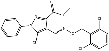 METHYL 5-CHLORO-4-(([(2,6-DICHLOROBENZYL)OXY]IMINO)METHYL)-1-PHENYL-1H-PYRAZOLE-3-CARBOXYLATE Struktur