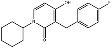 1-CYCLOHEXYL-3-(4-FLUOROBENZYL)-4-HYDROXY-2(1H)-PYRIDINONE Struktur