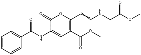 METHYL 3-(BENZOYLAMINO)-6-((E)-2-[(2-METHOXY-2-OXOETHYL)AMINO]ETHENYL)-2-OXO-2H-PYRAN-5-CARBOXYLATE Struktur