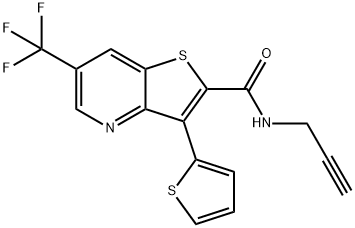 N-(2-PROPYNYL)-3-(2-THIENYL)-6-(TRIFLUOROMETHYL)THIENO[3,2-B]PYRIDINE-2-CARBOXAMIDE Struktur