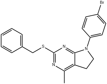 2-(BENZYLSULFANYL)-7-(4-BROMOPHENYL)-4-METHYL-6,7-DIHYDRO-5H-PYRROLO[2,3-D]PYRIMIDINE Struktur