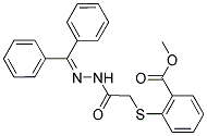 METHYL 2-((2-[2-(DIPHENYLMETHYLENE)HYDRAZINO]-2-OXOETHYL)SULFANYL)BENZENECARBOXYLATE Struktur