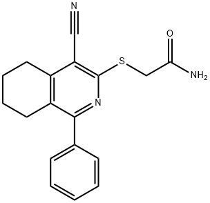 2-[(4-CYANO-1-PHENYL-5,6,7,8-TETRAHYDRO-3-ISOQUINOLINYL)SULFANYL]ACETAMIDE Struktur