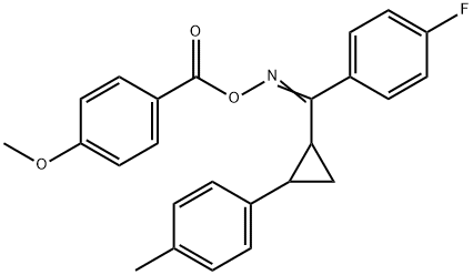 1-[2-((4-FLUOROPHENYL)([(4-METHOXYBENZOYL)OXY]IMINO)METHYL)CYCLOPROPYL]-4-METHYLBENZENE Struktur