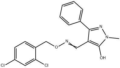 5-HYDROXY-1-METHYL-3-PHENYL-1H-PYRAZOLE-4-CARBALDEHYDE O-(2,4-DICHLOROBENZYL)OXIME Struktur