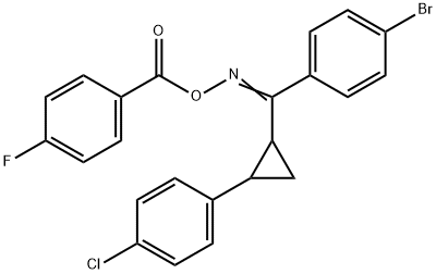 1-[2-((4-BROMOPHENYL)([(4-FLUOROBENZOYL)OXY]IMINO)METHYL)CYCLOPROPYL]-4-CHLOROBENZENE Struktur