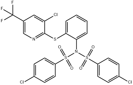 4-CHLORO-N-[(4-CHLOROPHENYL)SULFONYL]-N-(2-([3-CHLORO-5-(TRIFLUOROMETHYL)-2-PYRIDINYL]SULFANYL)PHENYL)BENZENESULFONAMIDE Struktur