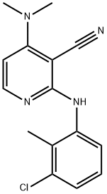 2-(3-CHLORO-2-METHYLANILINO)-4-(DIMETHYLAMINO)NICOTINONITRILE Struktur