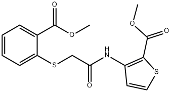 METHYL 3-[(2-([2-(METHOXYCARBONYL)PHENYL]SULFANYL)ACETYL)AMINO]-2-THIOPHENECARBOXYLATE Struktur