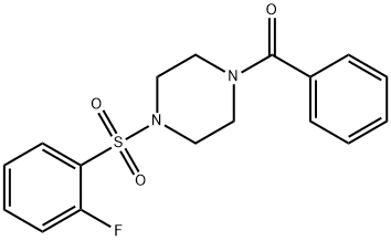 (4-[(2-FLUOROPHENYL)SULFONYL]PIPERAZINO)(PHENYL)METHANONE Struktur