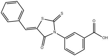 3-[(5Z)-5-BENZYLIDENE-4-OXO-2-THIOXO-1,3-THIAZOLIDIN-3-YL]BENZOIC ACID Struktur