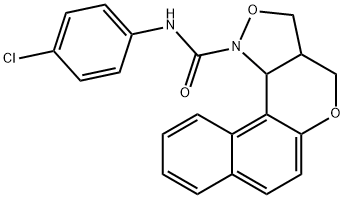 N-(4-CHLOROPHENYL)-3A,11C-DIHYDRO-3H-BENZO[5,6]CHROMENO[4,3-C]ISOXAZOLE-1(4H)-CARBOXAMIDE Struktur