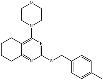 2-[(4-METHYLBENZYL)SULFANYL]-4-MORPHOLINO-5,6,7,8-TETRAHYDROQUINAZOLINE Struktur