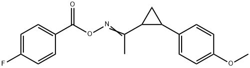 1-(2-([(4-FLUOROBENZOYL)OXY]ETHANIMIDOYL)CYCLOPROPYL)-4-METHOXYBENZENE Struktur