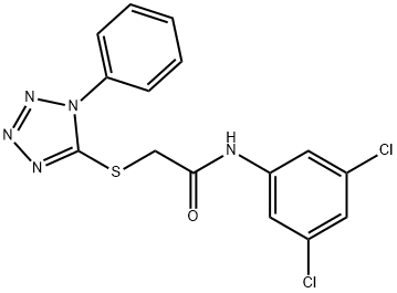 N-(3,5-DICHLOROPHENYL)-2-[(1-PHENYL-1H-1,2,3,4-TETRAAZOL-5-YL)SULFANYL]ACETAMIDE Struktur