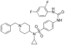 N-[4-(((1-BENZYLPIPERIDIN-4-YL)CYCLOPROPYLAMINO)SULPHONYL)PHENYL]-N'-(2,4-DIFLUOROPHENYL)UREA Struktur