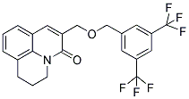 2,3-DIHYDRO-6-[(3,5-(DITRIFLUOROMETHYL)BENZYLOXY)METHYL]-(1H,5H)-BENZO[IJ]QUINOLIZIN-5-ONE Struktur