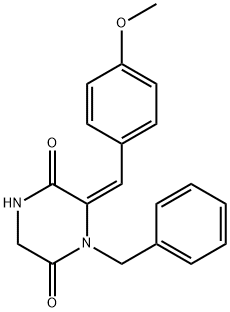 1-BENZYL-6-[(4-METHOXYPHENYL)METHYLENE]TETRAHYDRO-2,5-PYRAZINEDIONE Struktur