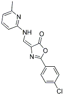 2-(4-CHLOROPHENYL)-4-([(6-METHYL-2-PYRIDINYL)AMINO]METHYLENE)-1,3-OXAZOL-5(4H)-ONE Struktur