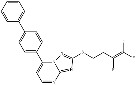 7-[1,1'-BIPHENYL]-4-YL-2-[(3,4,4-TRIFLUORO-3-BUTENYL)SULFANYL][1,2,4]TRIAZOLO[1,5-A]PYRIMIDINE Struktur