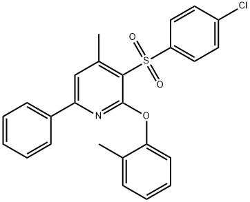 3-[(4-CHLOROPHENYL)SULFONYL]-4-METHYL-2-(2-METHYLPHENOXY)-6-PHENYLPYRIDINE Struktur