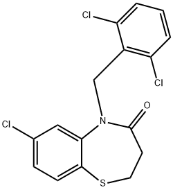 7-CHLORO-5-(2,6-DICHLOROBENZYL)-2,3-DIHYDRO-1,5-BENZOTHIAZEPIN-4(5H)-ONE Struktur