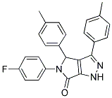 5-(4-FLUOROPHENYL)-3,4-BIS(4-METHYLPHENYL)-4,5-DIHYDROPYRROLO[3,4-C]PYRAZOL-6(1H)-ONE Struktur