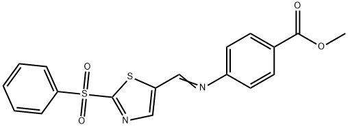 METHYL 4-(((E)-[2-(PHENYLSULFONYL)-1,3-THIAZOL-5-YL]METHYLIDENE)AMINO)BENZENECARBOXYLATE Struktur