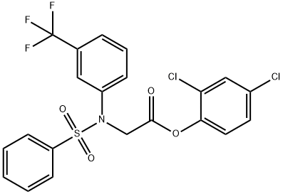 2,4-DICHLOROPHENYL 2-[(PHENYLSULFONYL)-3-(TRIFLUOROMETHYL)ANILINO]ACETATE Struktur