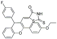 (Z)-5-((2-(4-ETHOXYPHENYL)-4-(4-FLUOROPHENYL)-4H-CHROMEN-3-YL)METHYLENE)-2-THIOXOTHIAZOLIDIN-4-ONE Struktur