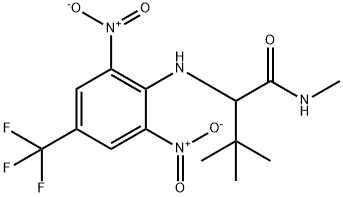 2-[2,6-DINITRO-4-(TRIFLUOROMETHYL)ANILINO]-N,3,3-TRIMETHYLBUTANAMIDE Struktur