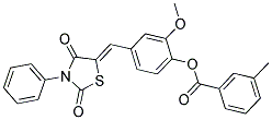 (Z)-4-((2,4-DIOXO-3-PHENYLTHIAZOLIDIN-5-YLIDENE)METHYL)-2-METHOXYPHENYL 3-METHYLBENZOATE Struktur