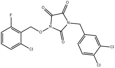 1-[(2-CHLORO-6-FLUOROBENZYL)OXY]-3-(3,4-DICHLOROBENZYL)-1H-IMIDAZOLE-2,4,5(3H)-TRIONE Struktur