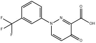 4-OXO-1-[3-(TRIFLUOROMETHYL)PHENYL]-1,4-DIHYDRO-3-PYRIDAZINECARBOXYLIC ACID Struktur