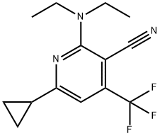 6-CYCLOPROPYL-2-(DIETHYLAMINO)-4-(TRIFLUOROMETHYL)NICOTINONITRILE Struktur