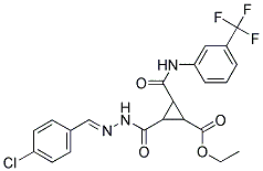 ETHYL 2-((2-[(4-CHLOROPHENYL)METHYLENE]HYDRAZINO)CARBONYL)-3-([3-(TRIFLUOROMETHYL)ANILINO]CARBONYL)CYCLOPROPANECARBOXYLATE Struktur