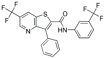 3-PHENYL-6-(TRIFLUOROMETHYL)-N-[3-(TRIFLUOROMETHYL)PHENYL]THIENO[3,2-B]PYRIDINE-2-CARBOXAMIDE Struktur