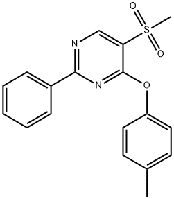 4-(4-METHYLPHENOXY)-5-(METHYLSULFONYL)-2-PHENYLPYRIMIDINE Struktur