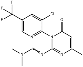 N'-(1-[3-CHLORO-5-(TRIFLUOROMETHYL)-2-PYRIDINYL]-4-METHYL-6-OXO-1,6-DIHYDRO-2-PYRIMIDINYL)-N,N-DIMETHYLIMINOFORMAMIDE Struktur