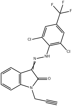 1-(2-PROPYNYL)-1H-INDOLE-2,3-DIONE 3-(N-[2,6-DICHLORO-4-(TRIFLUOROMETHYL)PHENYL]HYDRAZONE) Struktur