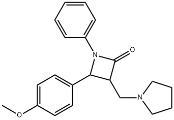 4-(4-METHOXYPHENYL)-1-PHENYL-3-(1-PYRROLIDINYLMETHYL)-2-AZETANONE Struktur