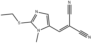 2-([2-(ETHYLSULFANYL)-1-METHYL-1H-IMIDAZOL-5-YL]METHYLENE)MALONONITRILE Struktur