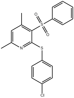 2-[(4-CHLOROPHENYL)SULFANYL]-4,6-DIMETHYL-3-(PHENYLSULFONYL)PYRIDINE Struktur