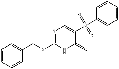 2-(BENZYLSULFANYL)-5-(PHENYLSULFONYL)-4-PYRIMIDINOL Struktur