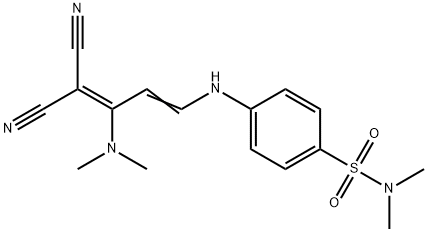 4-([4,4-DICYANO-3-(DIMETHYLAMINO)-1,3-BUTADIENYL]AMINO)-N,N-DIMETHYLBENZENESULFONAMIDE Struktur