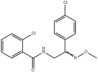 2-CHLORO-N-[2-(4-CHLOROPHENYL)-2-(METHOXYIMINO)ETHYL]BENZENECARBOXAMIDE Struktur